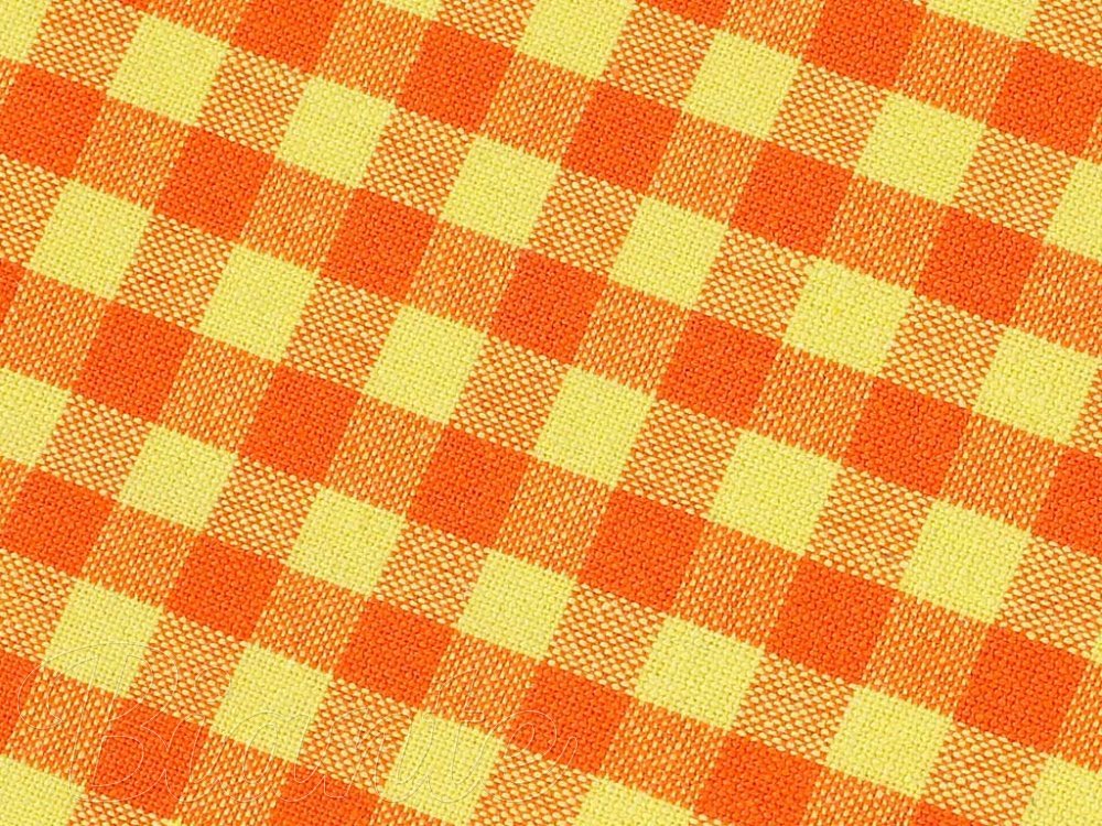 Kuchyňská bavlněná utěrka Olivia OL-006 Oranžovo-žlutá kostka malá