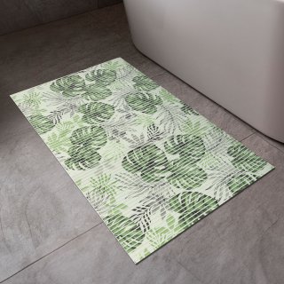 Kúpeľňová penová rohož / predložka PRO-046 Zelené tropické listy - metráž šírka 65 cm - detail 1 - Biante.sk