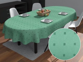 Dekoračný oválny obrus PM-023 Štvorčeky na svetlo zelenom - Biante.sk Dekoračný oválny obrus PM-023 Štvorčeky na svetlo zelenom - Biante.sk