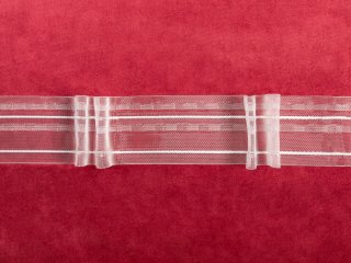 Řasící stuha RS-017 dvojité mašličky - šířka 5 cm - řasení 1:2 - Biante.cz