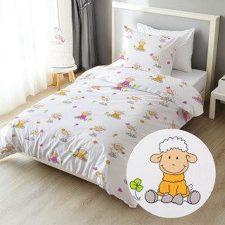 Dětské bavlněné ložní povlečení Sandra SA-728 Veselé ovečky na bílém - Biante.cz Dětské bavlněné ložní povlečení Sandra SA-728 Veselé ovečky na bílém - Biante.cz