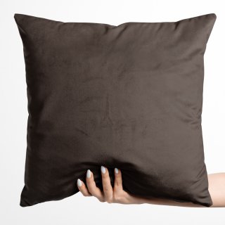 Sametový povlak na polštář Velvet Premium SVP-016 Tmavě hnědý - Biante.cz
