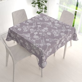 Dekorační čtvercový ubrus PM-045 Zámecké květy na pastelově fialovém - detail 1 - Biante.cz