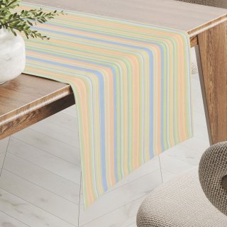 Bavlněný běhoun na stůl Sandra SA-734 Pastelově barevné proužky - Biante.cz