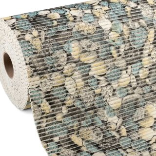 Kúpeľňová penová rohož / predložka PRO-059 Žlto-modré riečne kamene - metráž šírka 65 cm - Biante.sk Kúpeľňová penová rohož / predložka PRO-059 Žlto-modré riečne kamene - metráž šírka 65 cm - Biante.sk