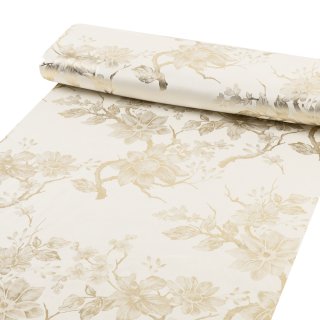 Sametová látka Isabela Flower IBL-022 Zlaté květy na smetanovém - šířka 295 cm - detail 1 - Biante.cz Sametová látka Isabela Flower IBL-022 Zlaté květy na smetanovém - šířka 295 cm - detail 1 - Biante.cz