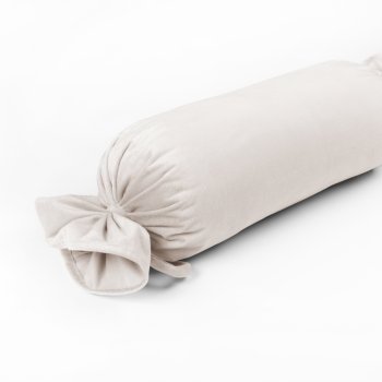 Sametový polštář válec bonbon Velvet Premium SVP-024 Krémově bílý - Biante.cz