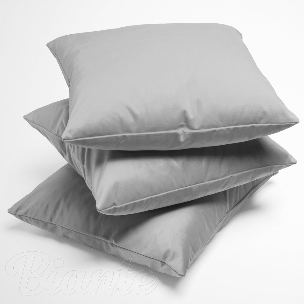 Sametový povlak na polštář Velvet Premium SVP-027 Světle šedý - detail 1 - Biante.cz