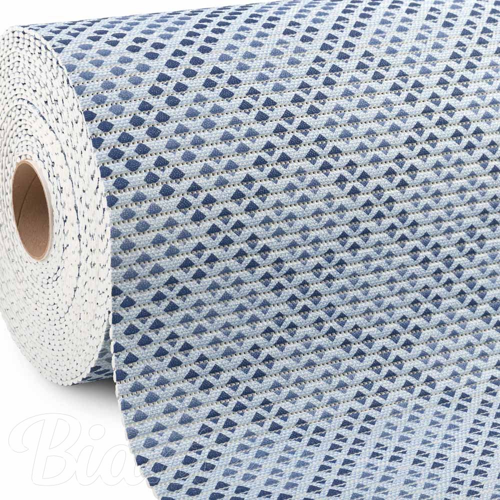 Koupelnová pěnová rohož / předložka PRO-087 Drobná modrá mozaika - metráž šířka 65 cm - Biante.cz