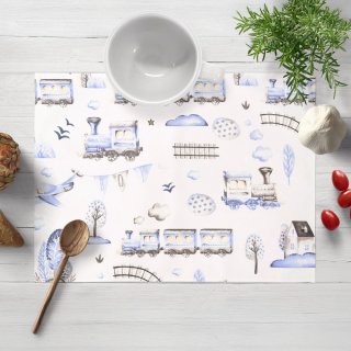 Detské bavlnené prestieranie na stôl Sandra SA-690 Modré vláčiky s lietadielkami na bielom - Biante.sk Detské bavlnené prestieranie na stôl Sandra SA-690 Modré vláčiky s lietadielkami na bielom - Biante.sk
