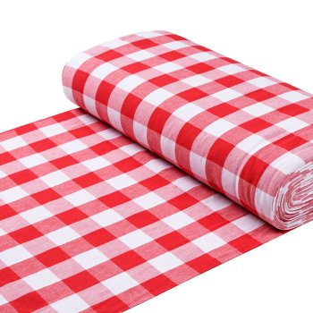 Bavlněná látka Olivia OL-016 Červeno-bílá kostka velká - šířka 150 cm - detail 1 - Biante.cz