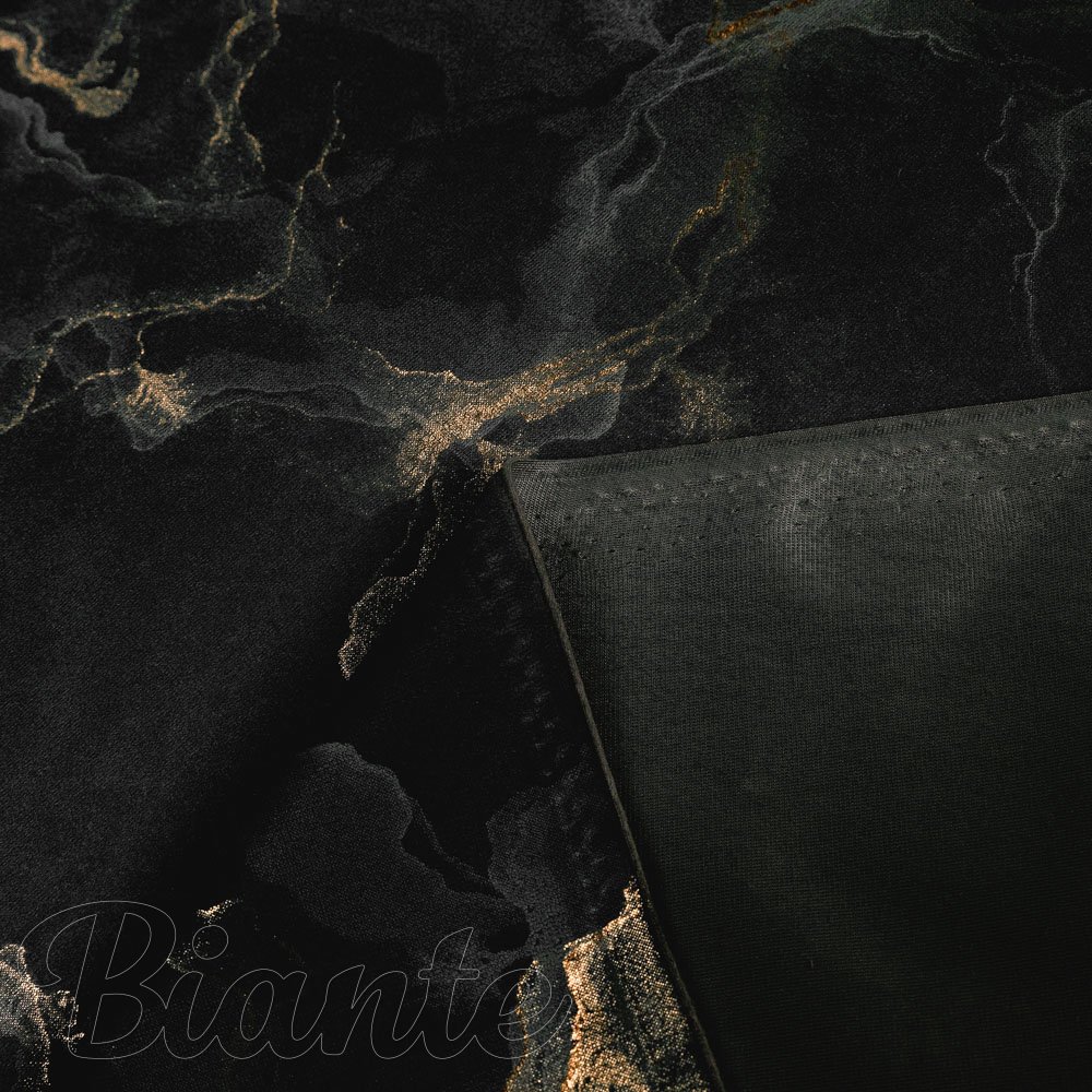 Sametová látka Isabela IBL-021 Zlatý/kouřový mramor na černém - šířka 280 cm - detail 5 - Biante.cz