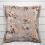 Bavlněný povlak na polštář s lemem Sandra SA-739 Růže a konvalinky na béžovošedém - Biante.cz