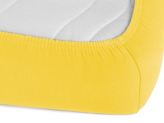 Jersey napínacie prestieradlo na vysoký matrac JR-003 Žlté - detail 1 - Biante.sk Jersey napínacie prestieradlo na vysoký matrac JR-003 Žlté - detail 1 - Biante.sk