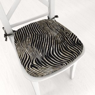 Zamatový oblý podsedák Tamara TMR-052 Zebrovaný vzor - 39x37x3 cm - Biante.sk