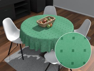 Dekorační kulatý ubrus PM-022 Čtverečky na zeleném - Biante.cz Dekorační kulatý ubrus PM-022 Čtverečky na zeleném - Biante.cz