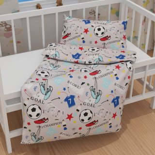 Dětské bavlněné povlečení do postýlky Sandra SA-646 Fotbal to je hra - na šedém - detail 1 - Biante.cz Dětské bavlněné povlečení do postýlky Sandra SA-646 Fotbal to je hra - na šedém - detail 1 - Biante.cz