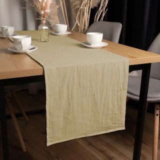 Lněný běhoun na stůl LEN-023 Pískově béžový - Biante.cz Lněný běhoun na stůl LEN-023 Pískově béžový - Biante.cz