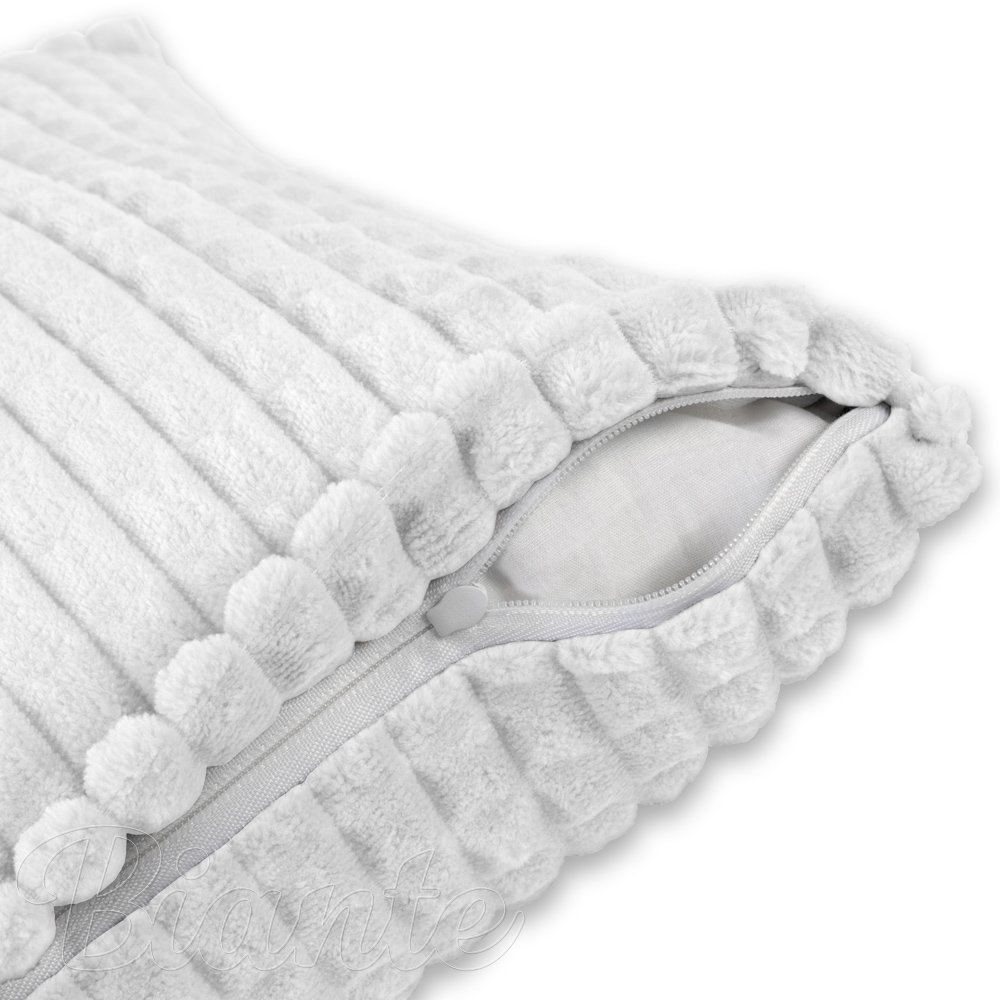 Dekorační povlak na polštář Minky kostky MKK-007 Bílý - detail 2 - Biante.cz