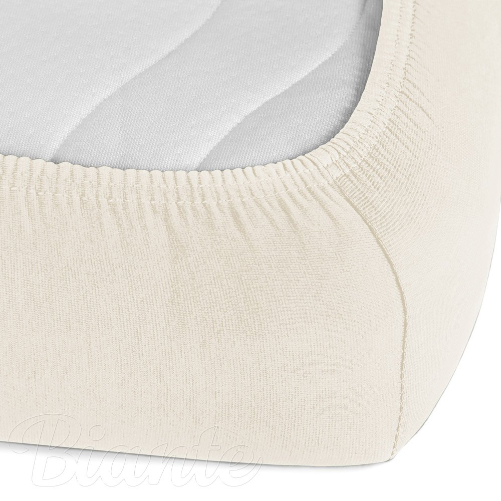 Jersey napínací prostěradlo na extra vysokou matraci JR-002 Smetanové - detail 1 - Biante.cz