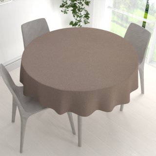 Velký dekorační kulatý ubrus BKR-502 Světle hnědý režný - detail 1 - Biante.cz Velký dekorační kulatý ubrus BKR-502 Světle hnědý režný - detail 1 - Biante.cz