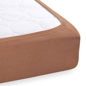 Froté napínací prostěradlo na vysokou matraci FR-023 Oříškově hnědé - detail 1 - Biante.cz Froté napínací prostěradlo na vysokou matraci FR-023 Oříškově hnědé - detail 1 - Biante.cz