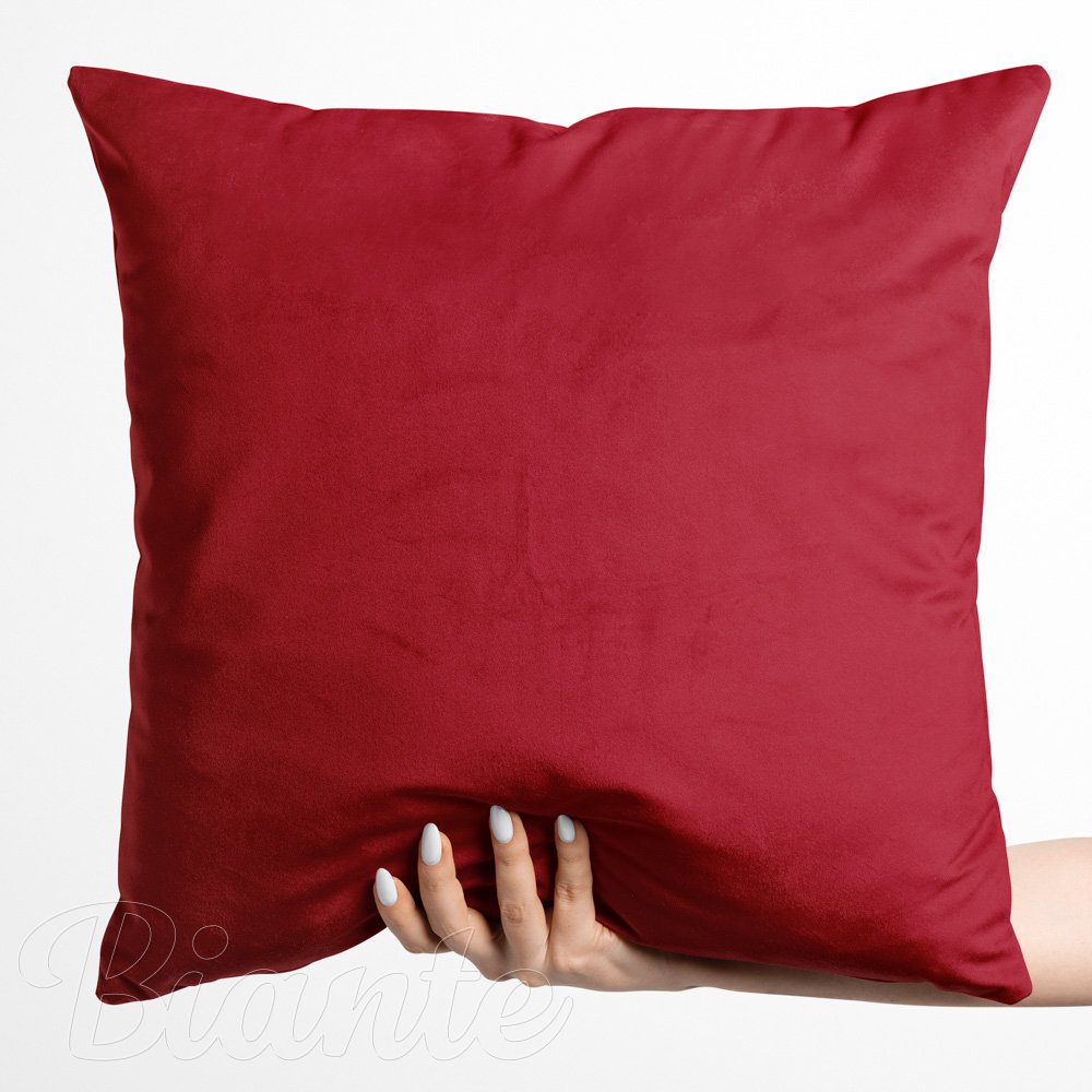 Sametový povlak na polštář Velvet Premium SVP-038 Sytě červený - Biante.cz