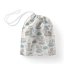 Bavlněný pytlík/sáček na přezůvky Sandra SA-689 Dráčci s medvídky na modrozelených obláčcích na bílém - Biante.cz
