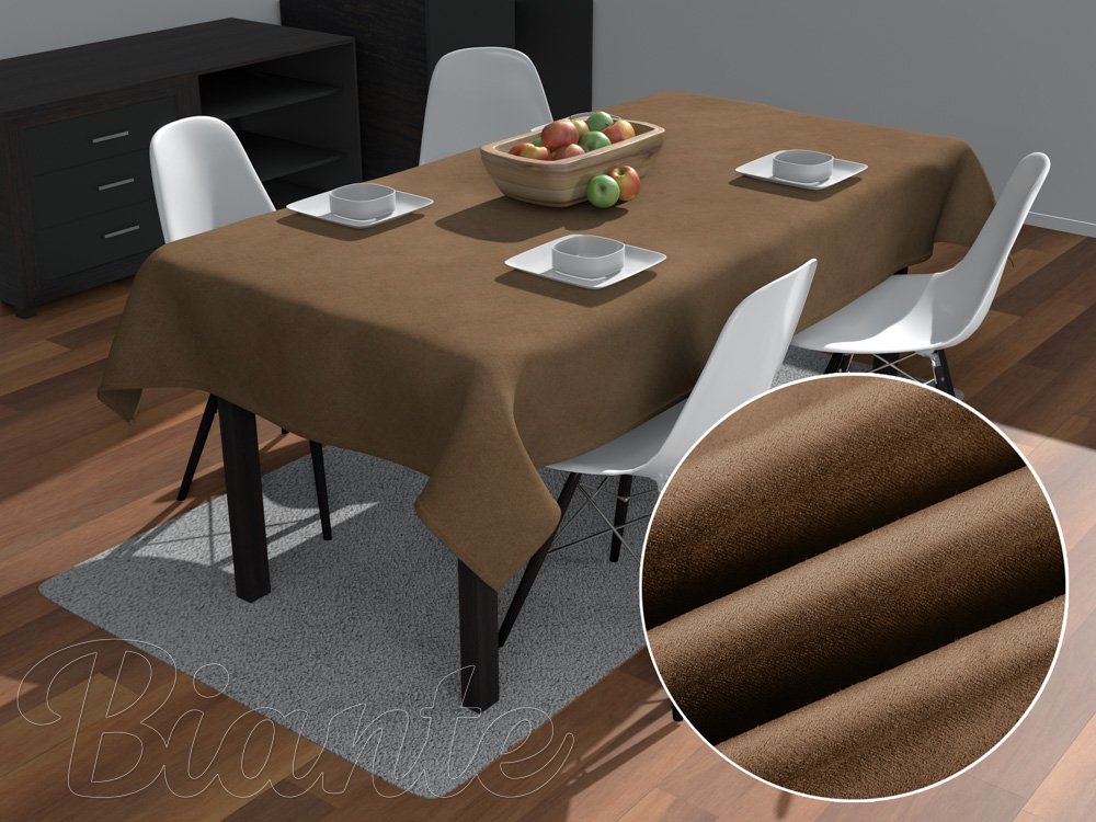 Obdĺžnikový obrus/imitácia brúsenej kože Alcantara ALC-015 Svetlo hnedý - Biante.sk