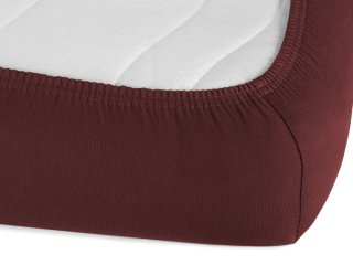 Jersey napínacie prestieradlo na vysoký matrac JR-011 Bordó - detail 1 - Biante.sk Jersey napínacie prestieradlo na vysoký matrac JR-011 Bordó - detail 1 - Biante.sk
