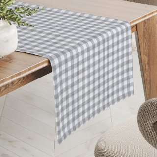 Dekoračný behúň na stôl Rebeka RE-019 Sivo-biela kocka stredná - Biante.sk