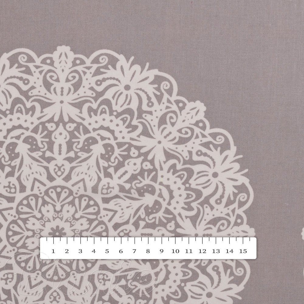 Bavlněná látka/plátno Sandra SA-547 Krémové mandaly na béžovošedém - šířka 160 cm - detail 3 - Biante.cz