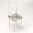 Oblý podsedák PML-089 Biele kvety na béžovom - 39x37x3 cm - detail 2 - Biante.sk