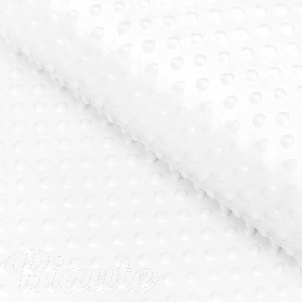 Dětská látka Minky TOP 3D puntíky MKP-059 Bílá - šířka 165 cm - Biante.cz