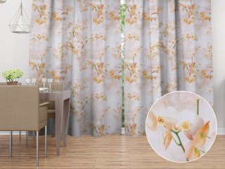 Dekorační závěs na míru TF-045 Orchideje na béžovém - Biante.cz
