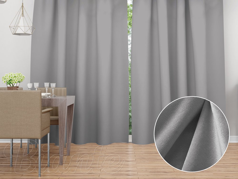 Sametový závěs Velvet Premium SVP-039 Šedý - šířka 270 cm - Biante.cz