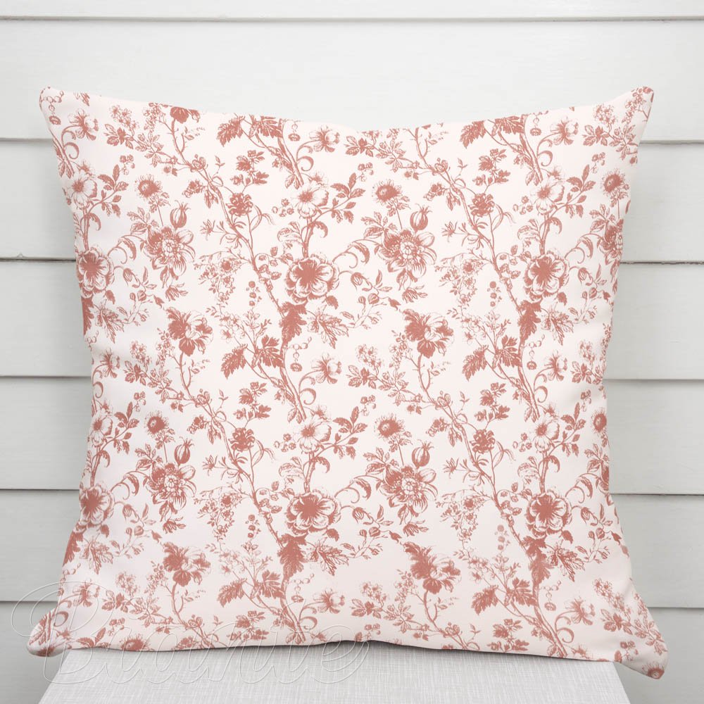 Bavlnená obliečka na vankúš Sandra SA-640 Lososové kvety na bielom - Biante.sk