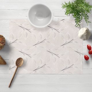 Dekorační prostírání na stůl Leona LN-164 Pnoucí lístky na režném - Biante.cz
