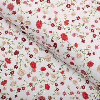 Bavlnená látka/plátno Sandra SA-719 Červeno-béžové drobné kvietky na bielom - šírka 160 cm - Biante.sk Bavlnená látka/plátno Sandra SA-719 Červeno-béžové drobné kvietky na bielom - šírka 160 cm - Biante.sk
