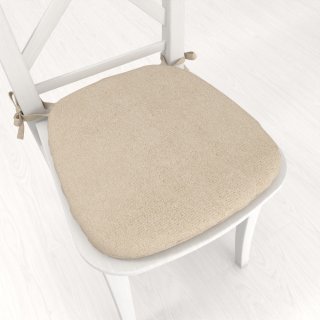 Oblý podsedák z imitácie brúsenej kože Alcantara ALC-007 Krémovo béžový - 39x37x3 cm - Biatne.sk