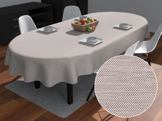 Teflonový oválný ubrus TF-066 Béžový režný - Biante.cz Teflonový oválný ubrus TF-066 Béžový režný - Biante.cz