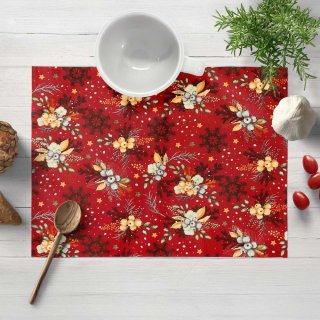 Bavlnené prestieranie na stôl Sandra SA-714 Vianočné cezmíny na červenom - Biante.sk Bavlnené prestieranie na stôl Sandra SA-714 Vianočné cezmíny na červenom - Biante.sk