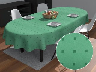 Dekorační oválný ubrus PM-022 Čtverečky na zeleném - Biante.cz Dekorační oválný ubrus PM-022 Čtverečky na zeleném - Biante.cz