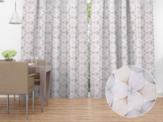 Dekorační závěs PM-031 Designové geometrické obrazce na bílém - Biante.cz Dekorační závěs PM-031 Designové geometrické obrazce na bílém - Biante.cz