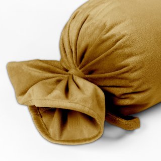 Sametový polštář válec bonbon Velvet Premium SVP-009 Hořčicový - detail 1 - Biante.cz