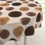 Bavlněný kulatý ubrus Sandra SA-488 Hnědo-béžové designové pampelišky - Biante.cz