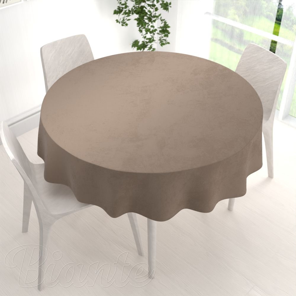 Velký sametový kulatý ubrus Velvet Premium SVP-005 Světle hnědý - detail 1 - Biante.cz