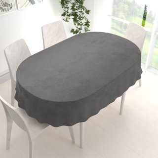 Sametový oválný ubrus Velvet Premium SVP-017 Tmavě šedý - detail 1 - Biante.cz Sametový oválný ubrus Velvet Premium SVP-017 Tmavě šedý - detail 1 - Biante.cz