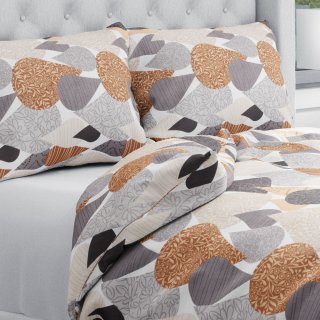 Bavlněné ložní povlečení Sandra SA-507 Hnědo-šedé kapky s ornamenty - Biante.cz Bavlněné ložní povlečení Sandra SA-507 Hnědo-šedé kapky s ornamenty - Biante.cz