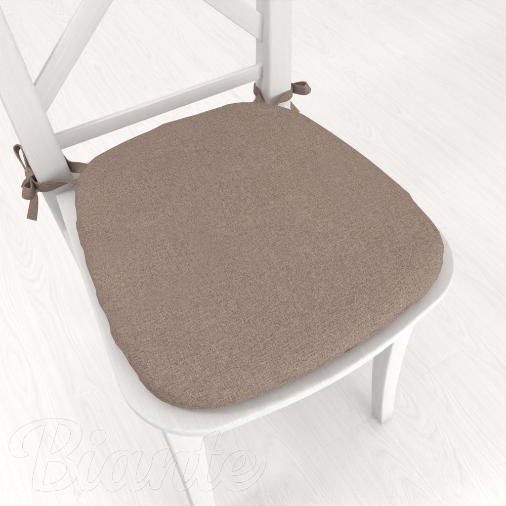 Oblý podsedák BKR-502 Světle hnědý režný - 39x37x3 cm - Biante.cz